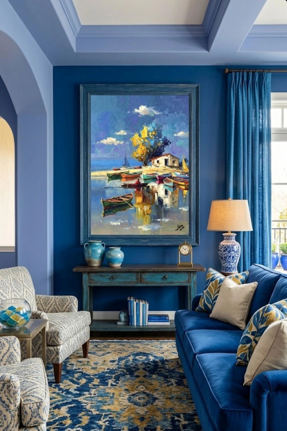 ArteDiAlina.com painting: A blue painting in a blue room
